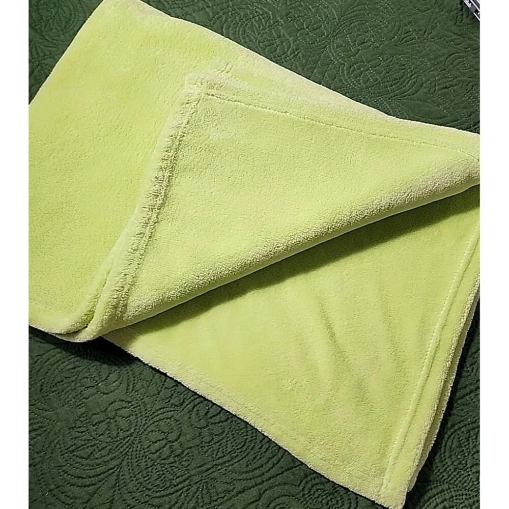 VTG Fisher Price baby blanket Green‎ fleece appliqued lion Hippo Zoo Jungle Cozy